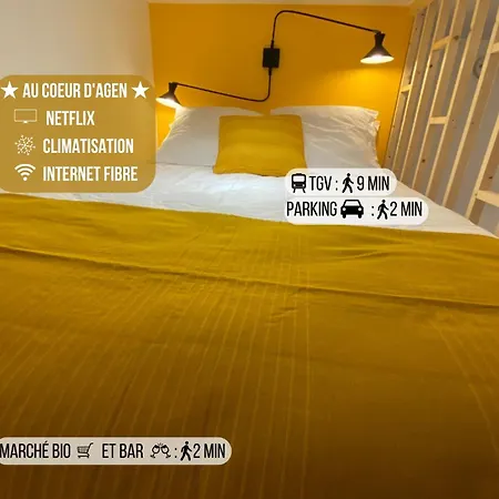 L'atypique - Au Coeur D'agen - Self Checkin - Wifi - Netflix - Smart Tv - Luqs Fr Apartment Agen